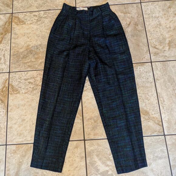 Tony Lambert Collections Pants - Tony Lambert Womens Sz 10 Dress Pants Dark Blue Black 27x30 Knit Vintage Ankle